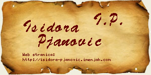 Isidora Pjanović vizit kartica